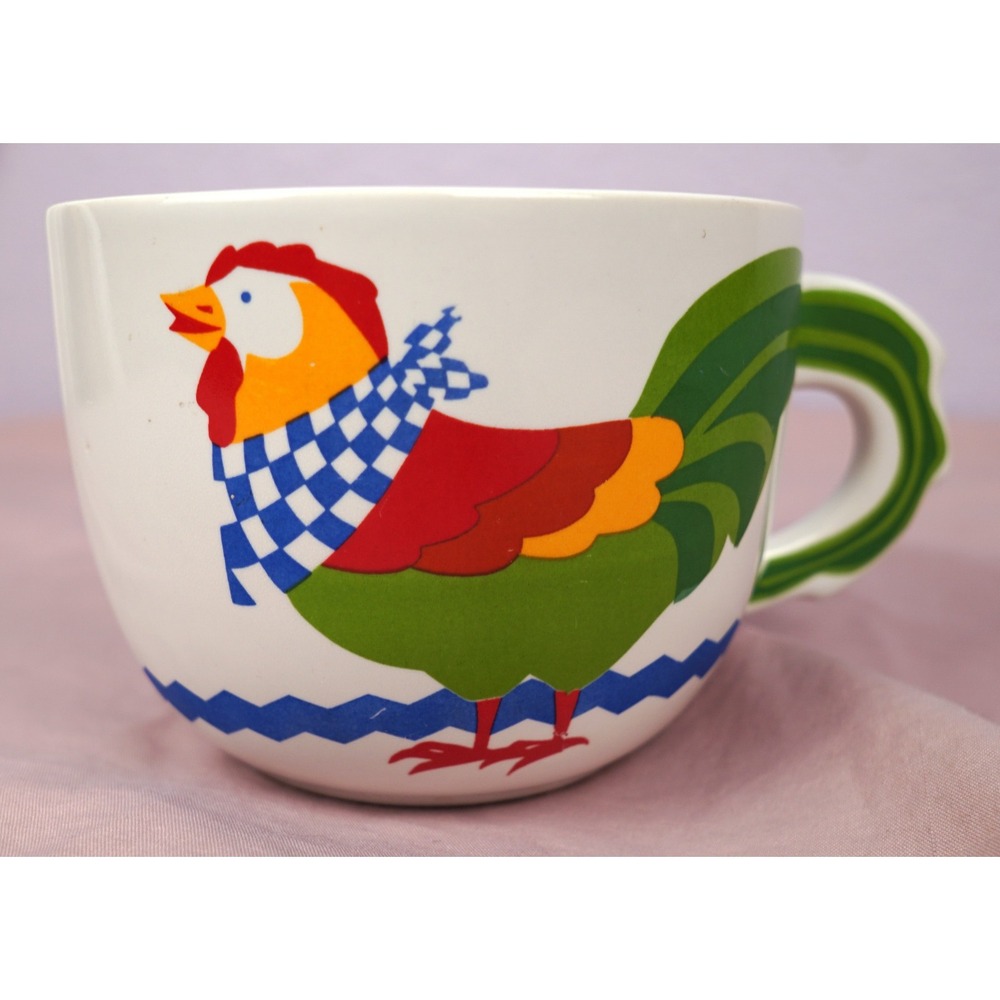 Vintage 1992 Rooster FTD Chicken Soup Bouquet Oversized Coffee Mug Decor Planter